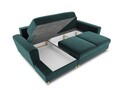 Coltar extensibil stanga 4 locuri, Moghan, Micadoni Home, GL, 241x145x88 cm, catifea, albastru petrol