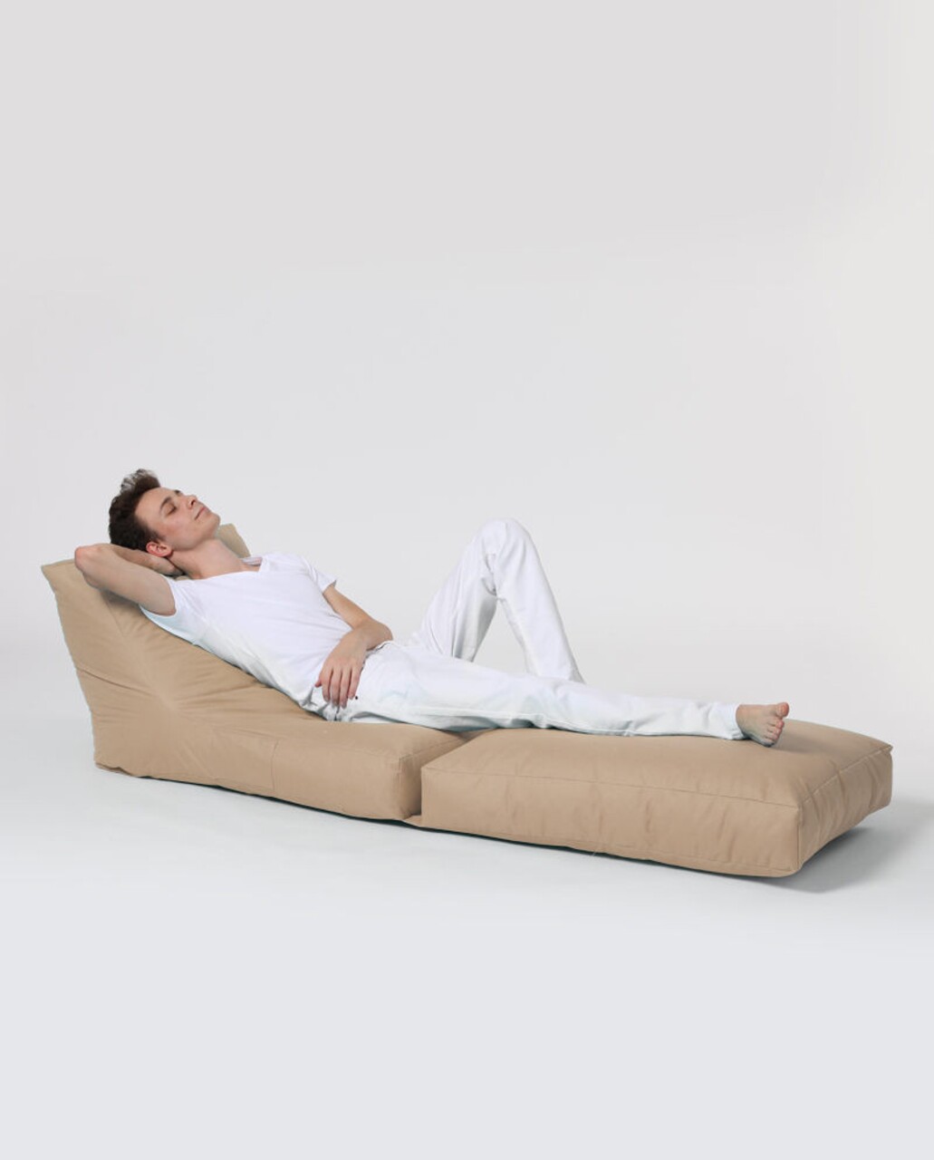 Fotoliu Extensibil, Siesta, Ferndale Bean Bag, 55 - 180 Cm, Poliester Impermeabil, Bej Nurca