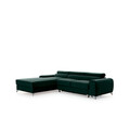 Coltar extensibil stanga 3 locuri ELTAP, LT-35LO, Grayson, 278x205x92 cm, lemn/poliester, verde inchis