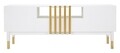 Comoda TV Luxy, Mauro Ferretti, 140x50x55 cm, lemn de pin, alb/auriu