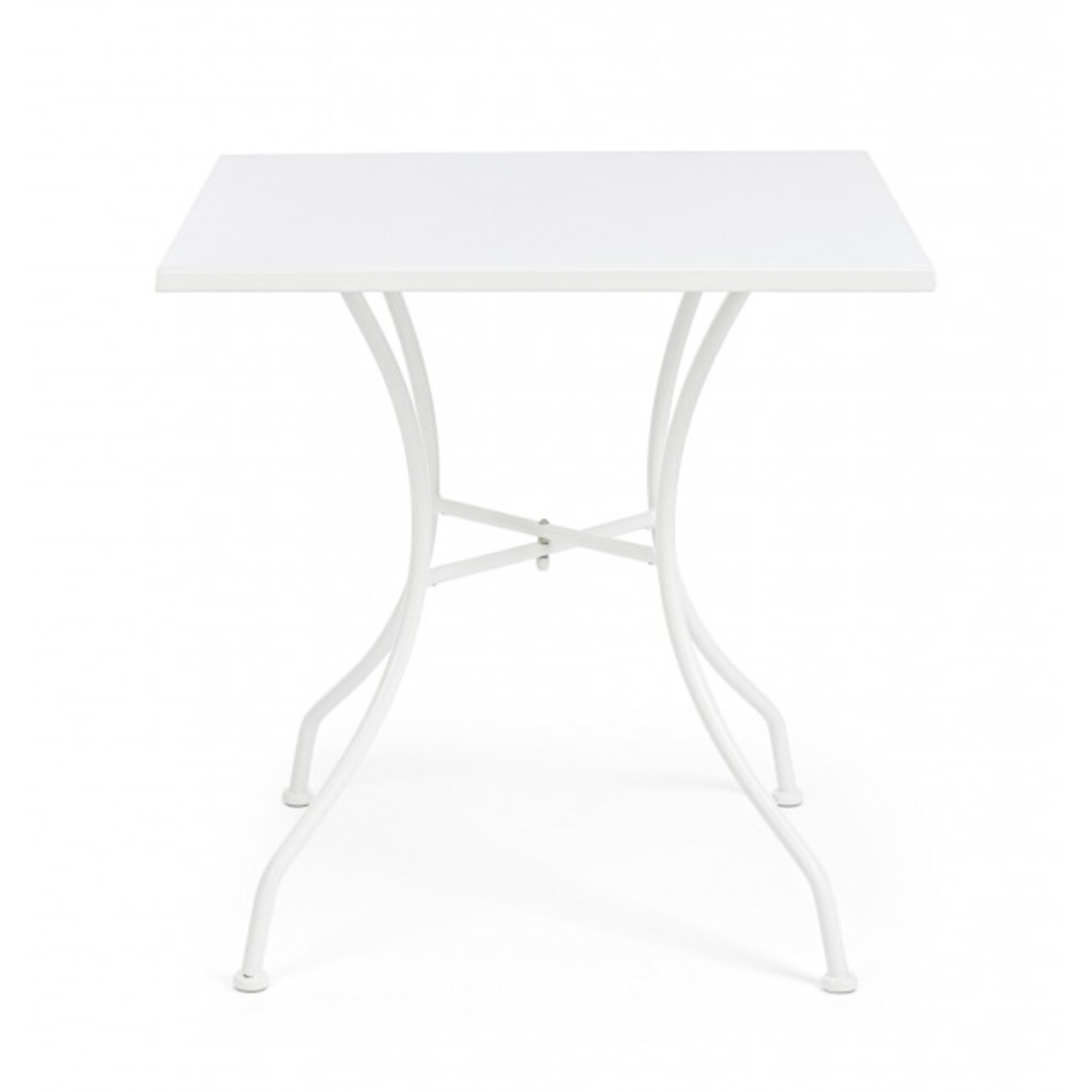 Masa pentru gradina, Kelsie, Bizzotto, 70x70x71 cm, otel, alb - 1 | YEO