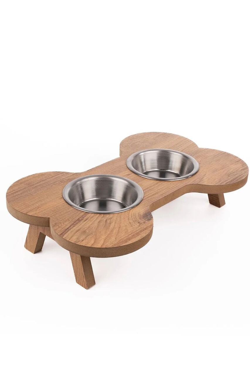 Bol pentru hrana animale de companie, Paws &amp; Whiskers, Apvm10, MDF , Multicolor - imagine 2