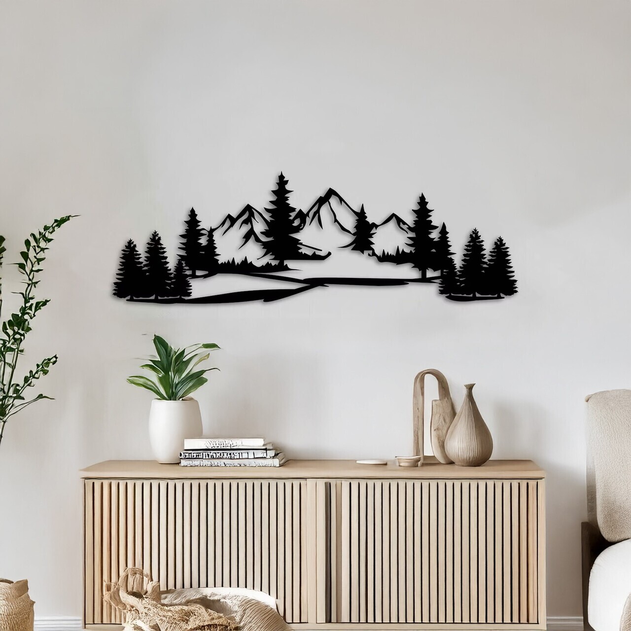 Decoratiune de perete, DCV-1066-MT, 70 x 20 cm, Negru — imaginea 2