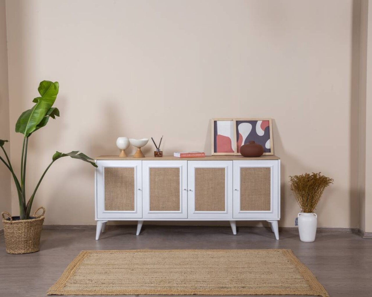 Consola, Wolina, Mount, 80x180x41 cm, Stejar alb