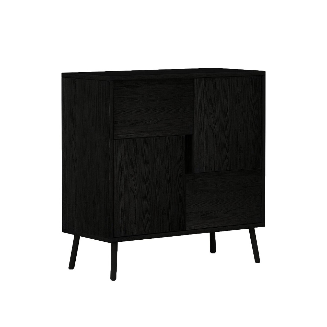 Dulap multifunctional, Hanah Home, Darien, 76.5x79.5x35 cm, PAL, Black Wood — imaginea 6