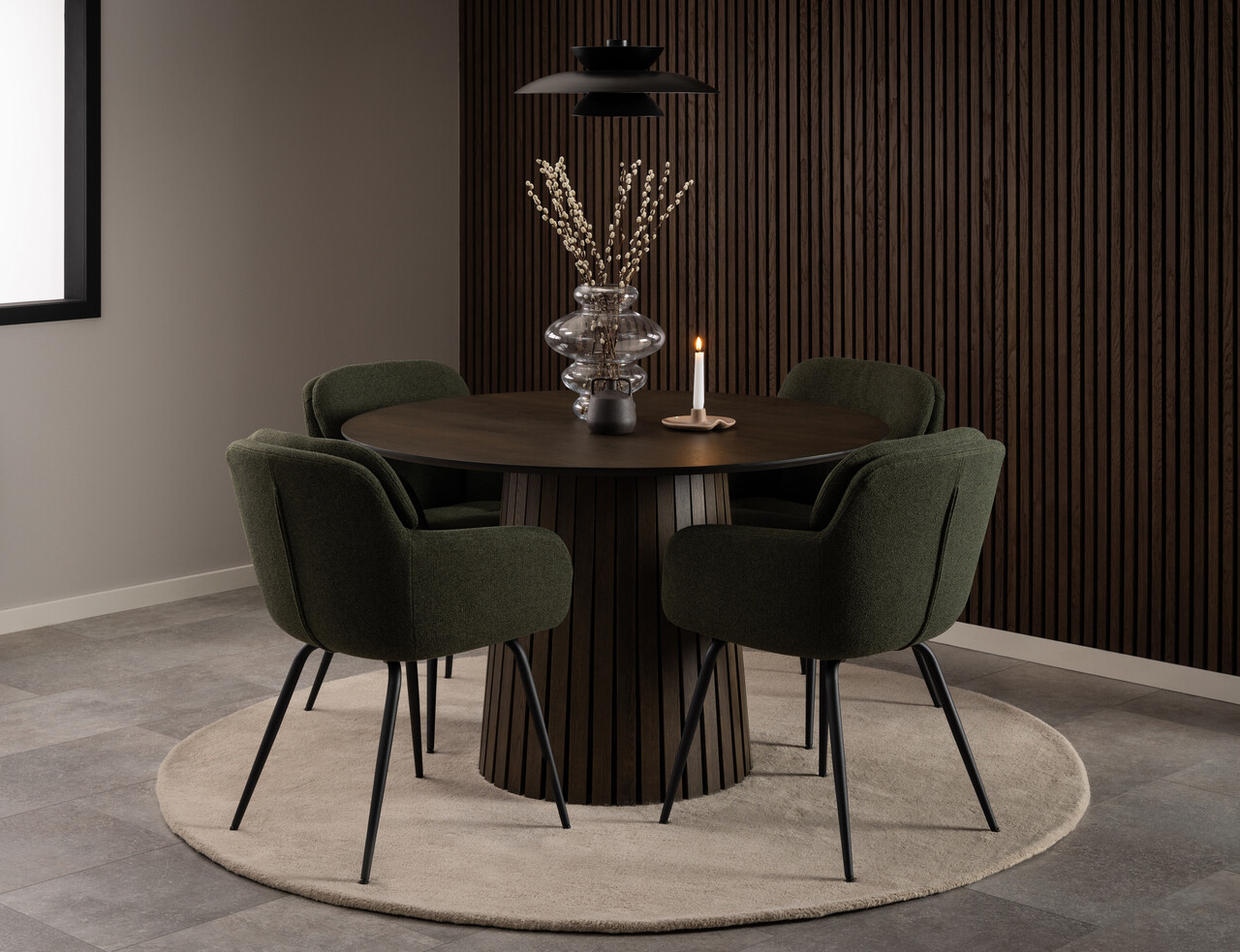 Scaun Dora, Actona, 58x59x84 cm, tesatura structurata/otel, verde - view 6