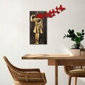 Decoratiune de perete, Banksy, Dimensiune: 62 x 70 cm, Nuc / Maro / Roșu