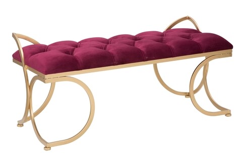 Bancheta Glam Luxy, Mauro Ferretti, 103x43x47 cm, catifea, bordo 103x43x47