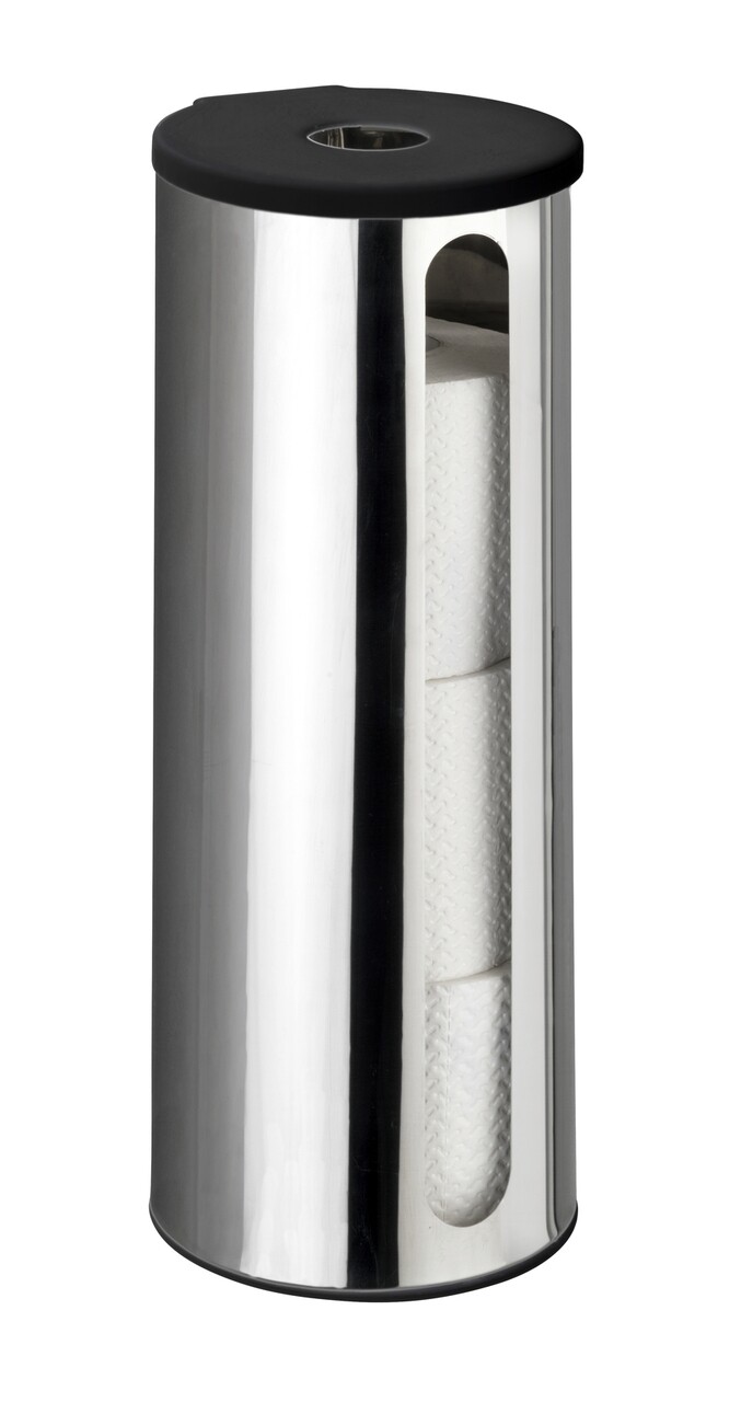 Suport pentru hartie igienica cu suport autoadeziv, Wenko, Detroit Turbo-Loc®, 13.5 x 36 x 14 cm, inox - 1 | YEO