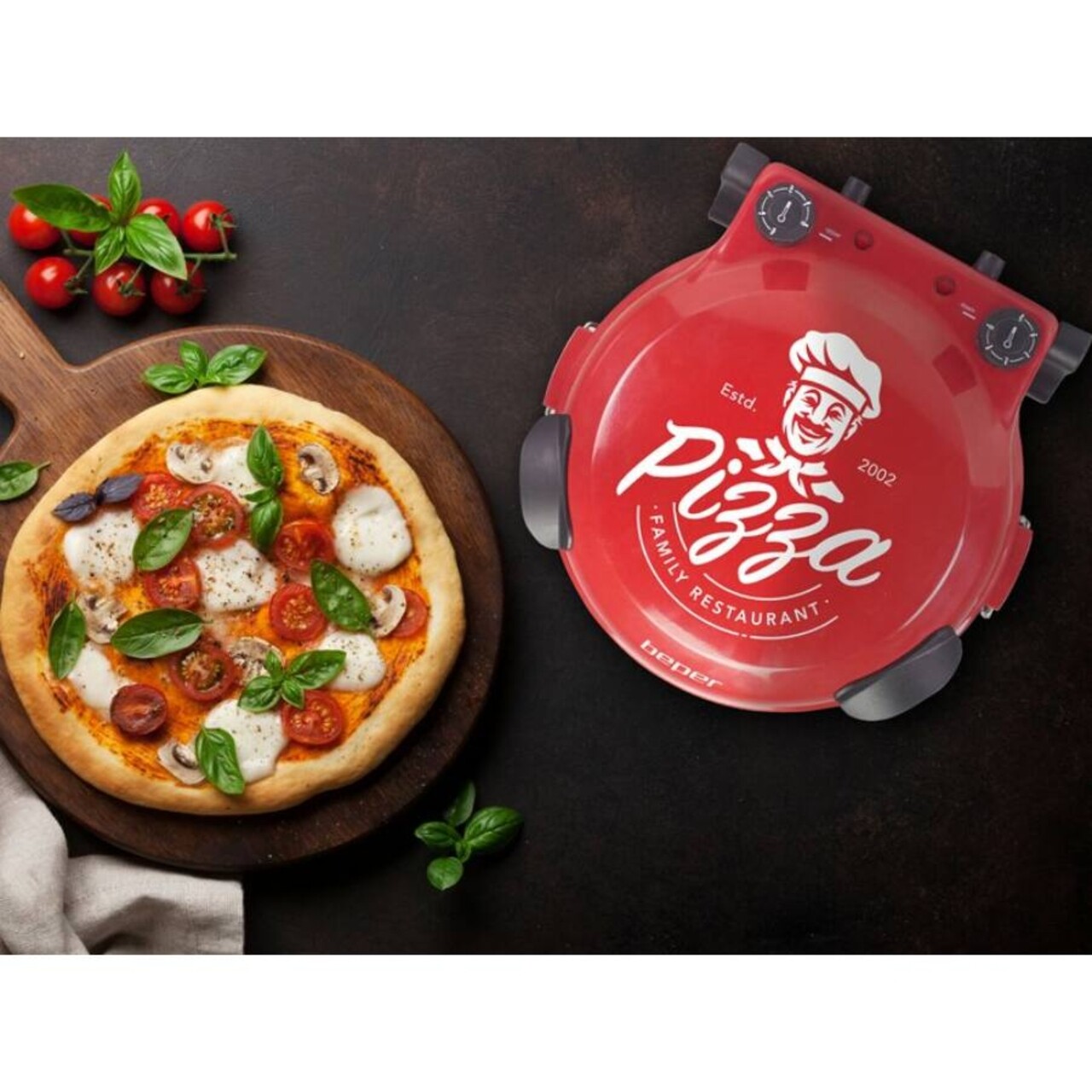 Cuptor Electric Pentru Preparat Pizza, Beper, P101CUD300, 1200 W