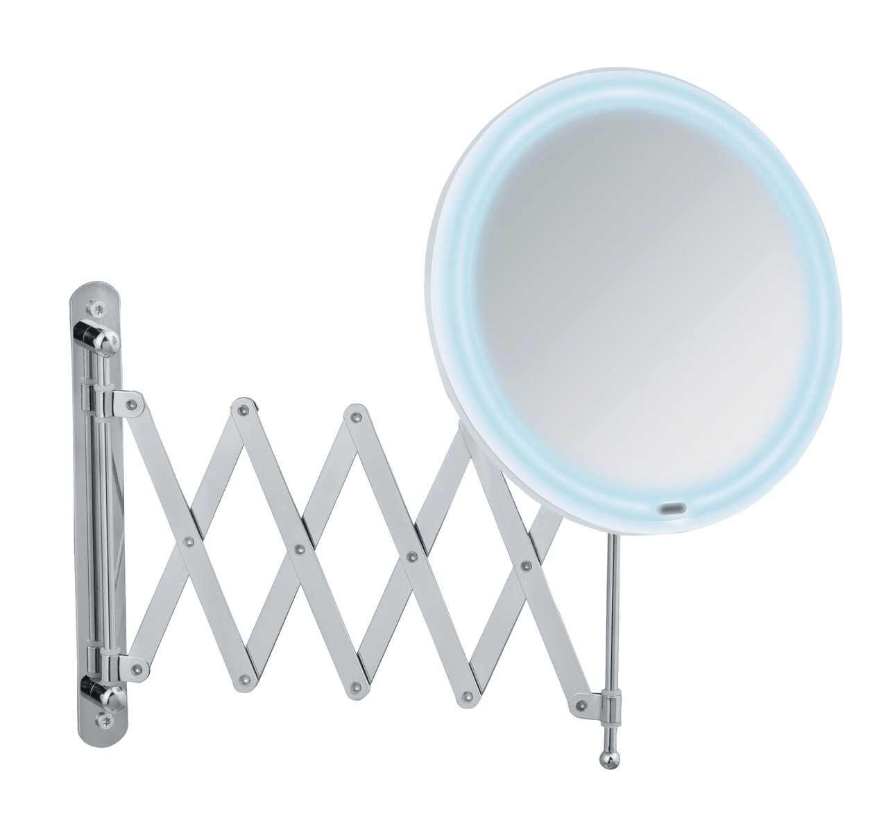 Oglinda cosmetica telescopica, Wenko, Barona, LED, 20 x 55 x 34 cm, inox/plastic, gri - 2 | YEO