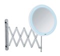 Oglinda cosmetica telescopica, Wenko, Barona, LED, 20 x 55 x 34 cm, inox/plastic, gri