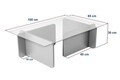 Masuta de cafea, Nordure, Flavio, 105x30x65 cm, Sticla temperata , Travertin
