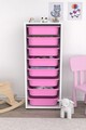 Dulap multifunctional, Estella, Cara 8N, Alb/Roz