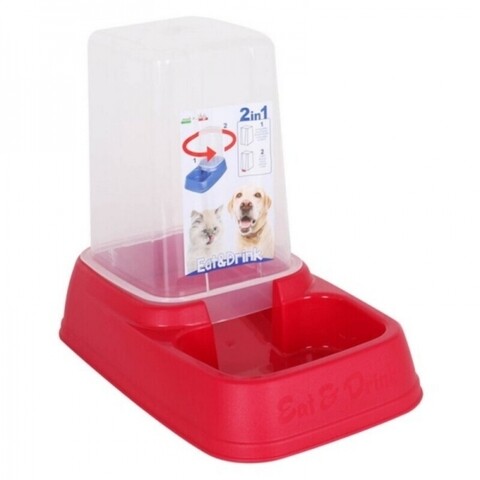 Bol cu dozator de hrana pentru animale de companie, 3.7 L, plastic, model asortat