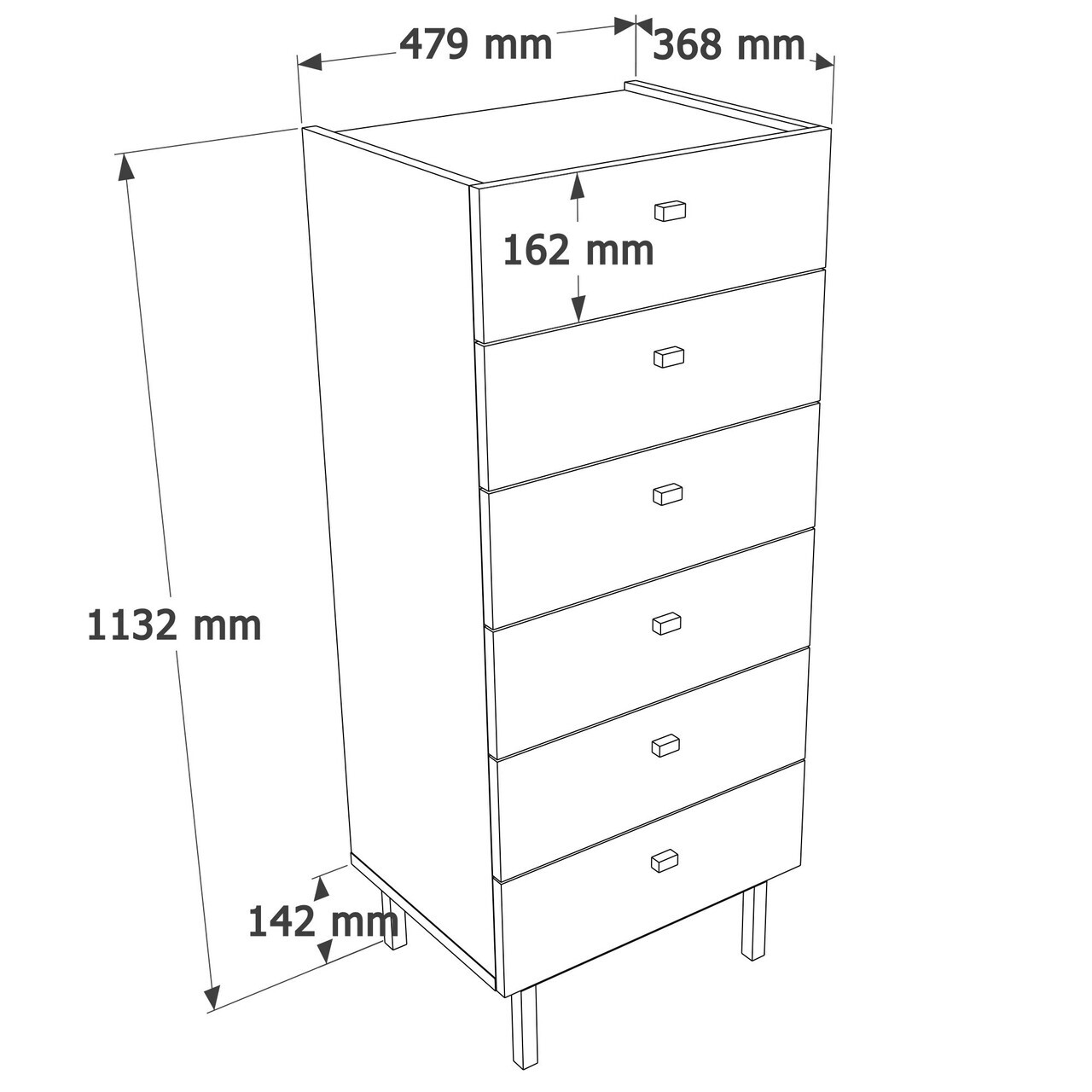 Dulap, Hanah Home, Luke, 47.9x113.2x36.8 cm, PAL, Nisip / Stejar — imaginea 6