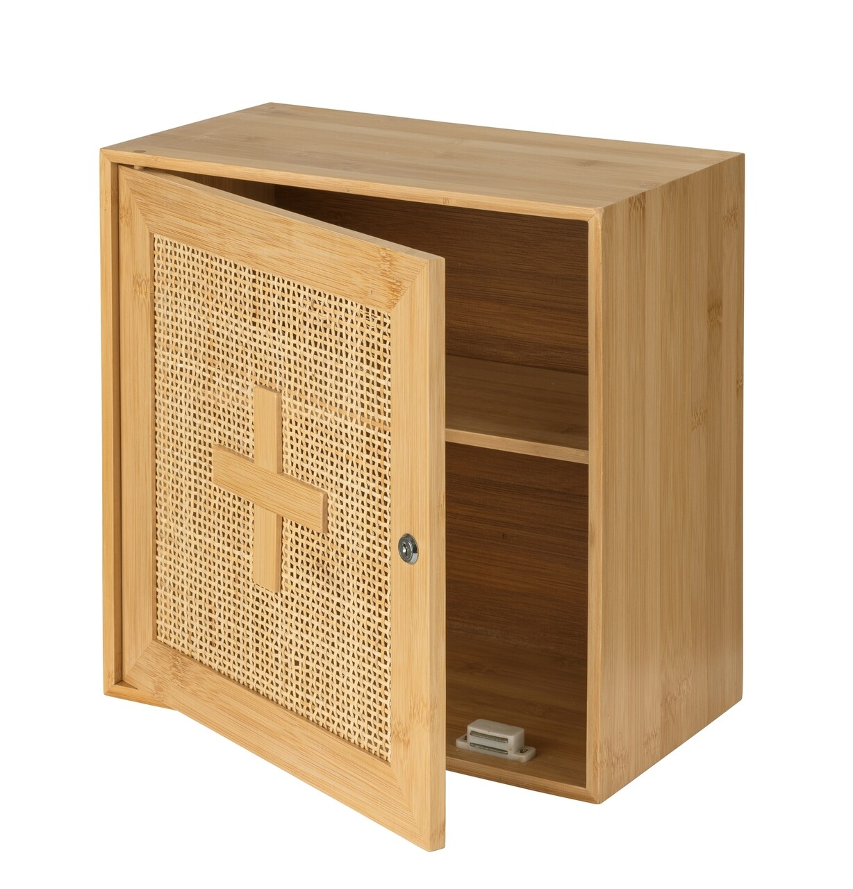 Dulapior pentru medicamente, Wenko, Allegre, 30 x 30 x 17.8 cm, bambus/ratan, natur - 1 | YEO