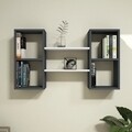 Raft pentru perete Bambi, Puqa Design, 60x105x20 cm, alb/antracit
