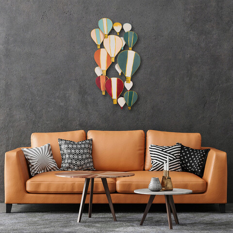 Decoratiune de perete, kapadokya, metal, 105 x 53 cm, multicolor