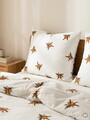 Lenjerie de pat King Size, Bello, Homla, 200x220 cm, 3 piese, bumbac, alb