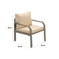 Set mobilier de gradina, Clara, Arya, Cadru: 100% ALIMINIUM, Cappucino / Crema