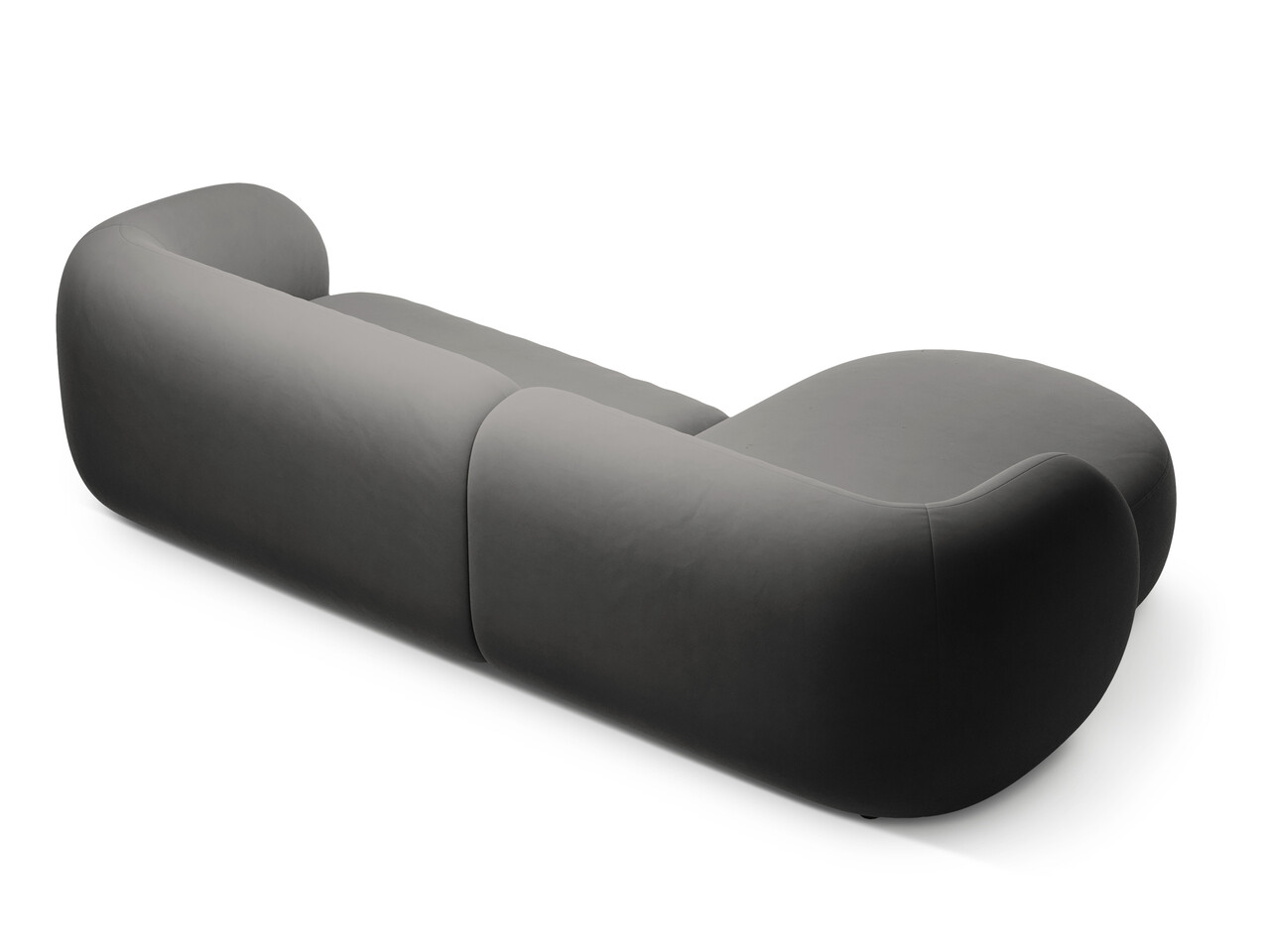 Coltar stanga 3 locuri, Kate, Micadoni, 285x176x76 cm, catifea, gri inchis - 1 | YEO