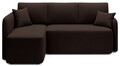 Coltar extensibil stanga 3 locuri ELTAP, Hadson, 206x150x89 cm, lemn/poliester, maro inchis