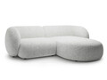 Coltar dreapta 2 locuri, Kate, Micadoni, 255x176x76 cm, tesatura structurata, gri deschis melanj