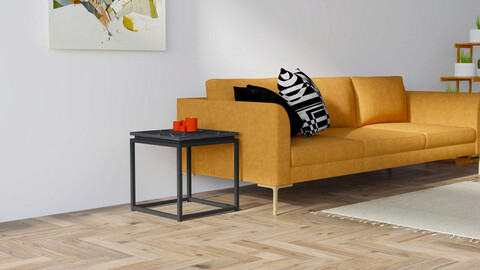 Masuta de cafea, puqa design, leylak, 45x45.5x45 cm, pal, negru