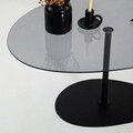 Masuta de cafea, Neostill, Porto, 90x40x60 cm, Sticla temperata, Gri închis/negru