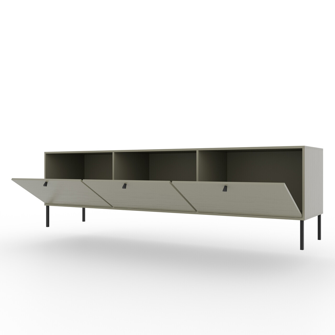 Comoda TV ADRK, Tili 3D, 180x40.8x50 cm, PAL laminat, verde eucalipt — imaginea 4