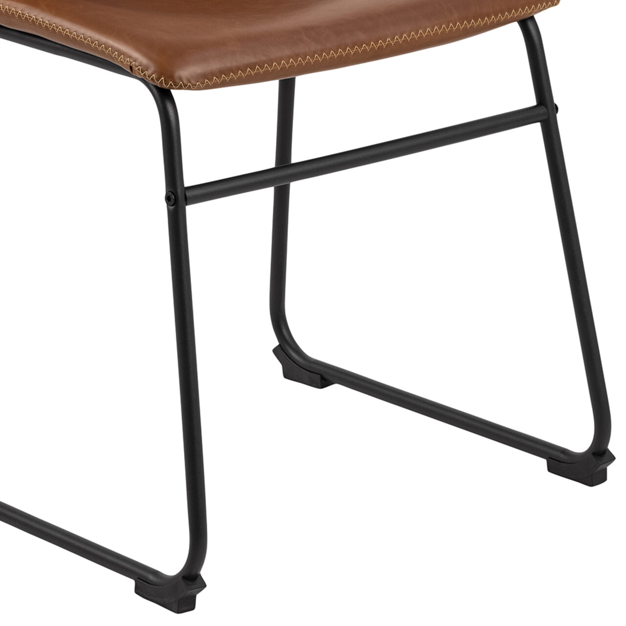 Scaun Oregon, Actona, 48x56x78.5 cm, piele ecologica/otel, brandy - view 3