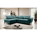 Coltar extensibil stanga 4 locuri ELTAP, LT-38VE, Noble, 255x201x100 cm, lemn/poliester, verde