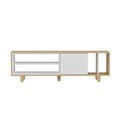 Comoda TV, Colman, Rosmar, 160 x 35 x 48.6 cm, pal melaminat, stejar/alb
