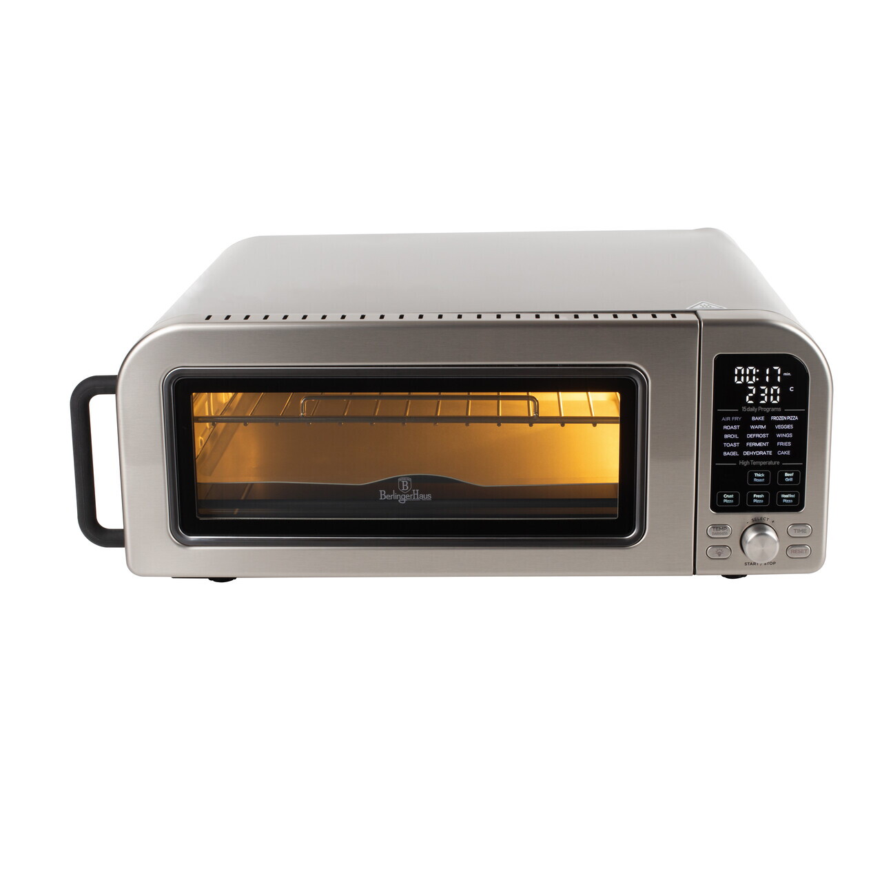 Cuptor electric pizza Berlinger Haus, Matte Black, 2000W, 18 L, argintiu - imagine 2