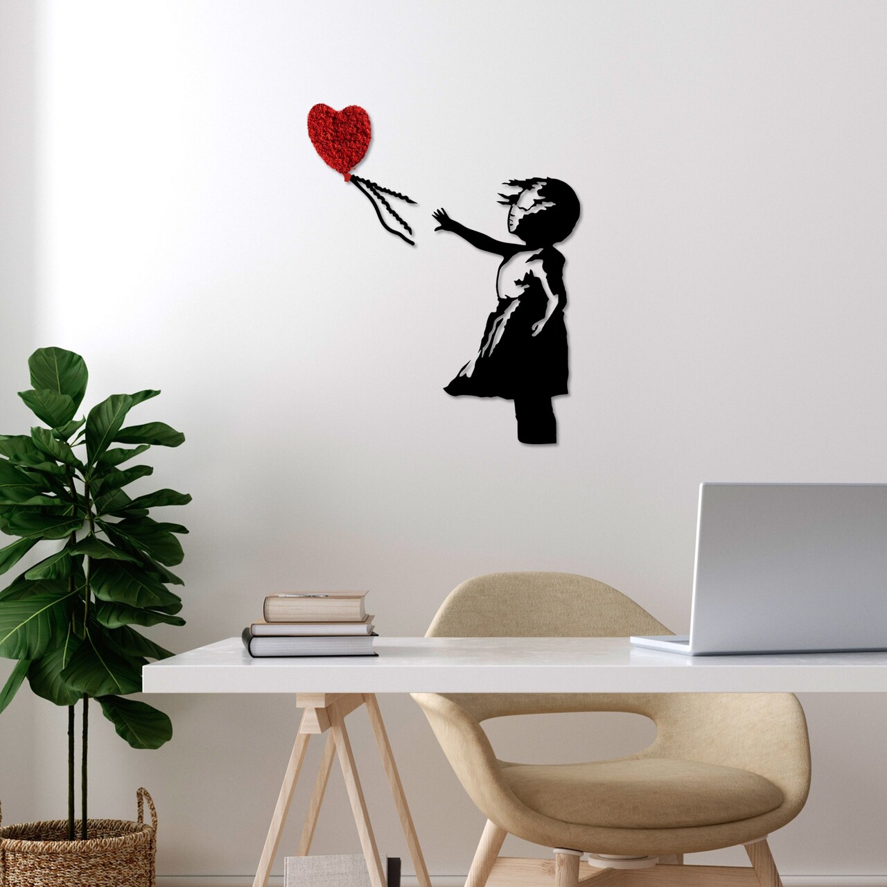 Decoratiune de perete, Banksy, Dimensiune: 105 x 85 cm, Roșu/Negru - view 3