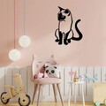 Decoratiune de perete, Cat 2 Metal Decor, metal, 39 x 55 cm, negru