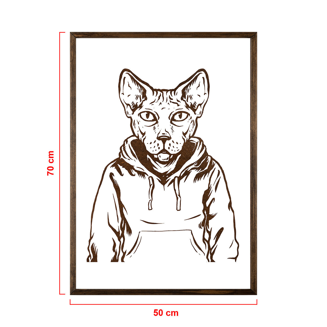 Tablou decorativ, TD086, Lemn, Desenat manual, Natural