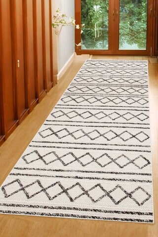 Covor, DC-7205-YOLLUK-76, 60x250 cm, Poliester, Bej