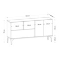 Consola, Emerald, Tress, 150x75x35 cm, PAL, Stejar / Negru