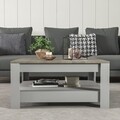 Masuta de cafea, Minima, Grado, 89 x 46 x 89 cm, pal melaminat, gri deschis/stejar