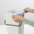 Cos de gunoi, Brabantia, Sort&Go, 16 L, 27.9x22x40.1 cm, polipropilena, gri deschis