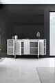 Consola, Bexley, Luxe, 160x35x80 cm, PAL, Alb/Auriu