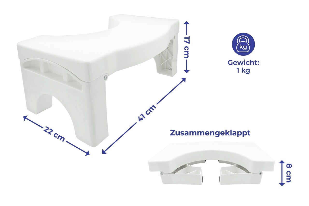 Scaunel Pliabil Pentru Baie Maximex, Foldable, 41x22x17 Cm, Polipropilena, Alb