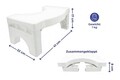 Scaunel pliabil pentru baie Maximex, Foldable, 41x22x17 cm, polipropilena, alb