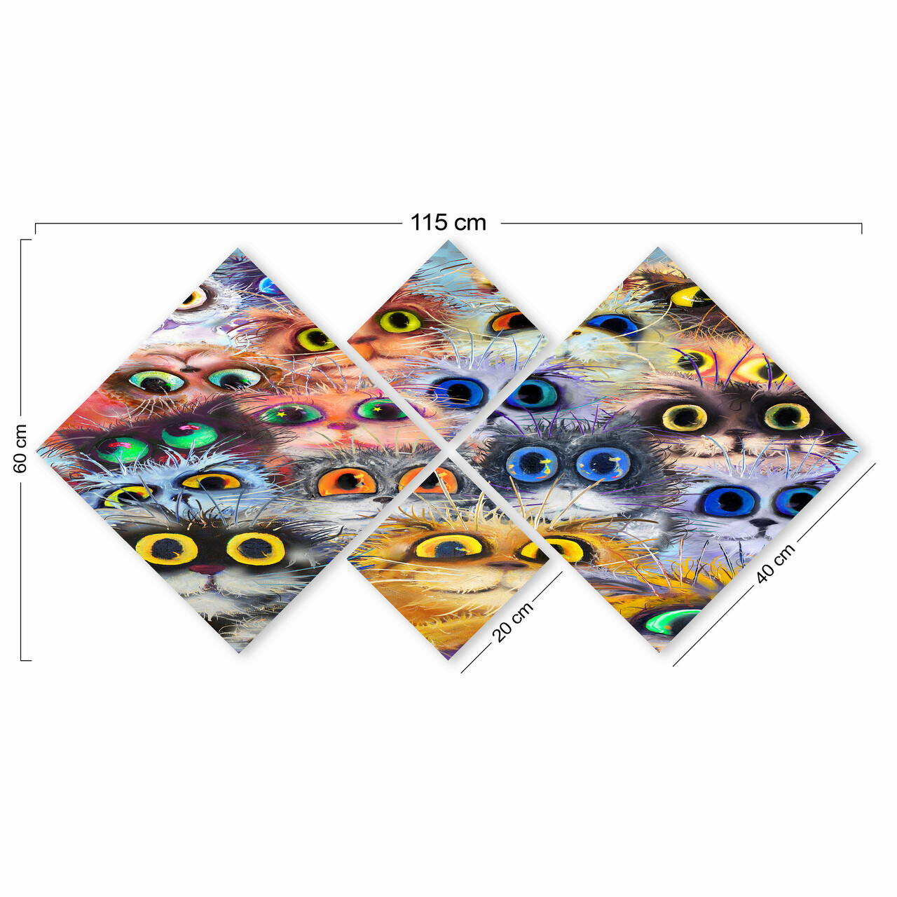 Set 4 tablouri decorative, 4MDF1019005447, MDF, Imprimat UV, Multicolor