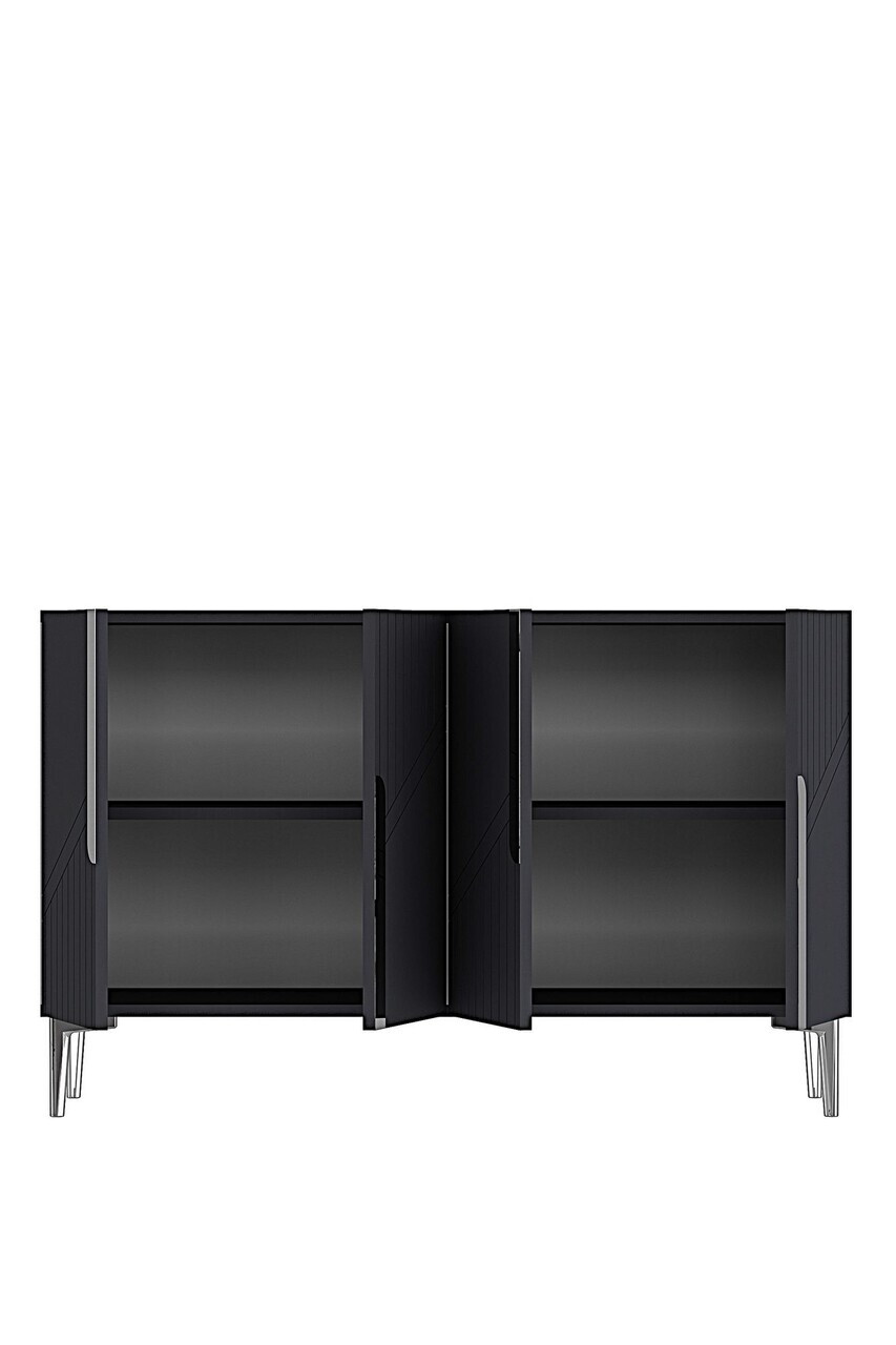 Consola, Hanah Home, Evva 120, 120x75x32 cm, Antracit / Argintiu — imaginea 3