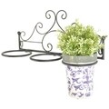 Suport pentru ghiveci, Esschert, Flower Triple, 15.1 x 43.1 x 18.7 cm, fier, negru