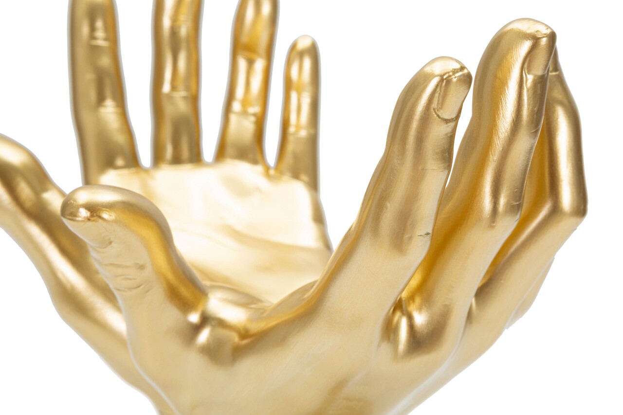 Statueta decorativa, Peace Hands, Mauro Ferretti, 25 x 15 x 24 cm, polirasina, auriu - 2 | YEO