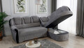 Coltar extensibil dreapta 3 locuri ELTAP, L-048, Lord, 243x180x112 cm, lemn/poliester, gri/negru